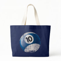 NUMBER 10 BILLIARDS BALL - ERODED STYLE CANVAS BAGS