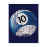 NUMBER 10 BILLIARDS BALL - ERODED STYLE POSTCARDS