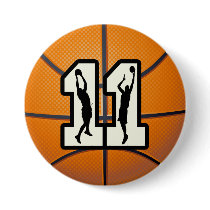 Number 11 Basketball and Players Buttons