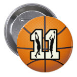 Number 11 Basketball and Players Buttons