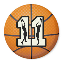 Number 11 Basketball and Players Fridge Magnets