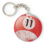 NUMBER 11 BILLIARDS BALL - ERODED STYLE KEY CHAIN