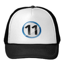 Number 11 blue trucker hats