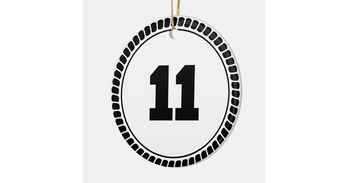 Number 11 Circle Ceramic Ornament | Zazzle