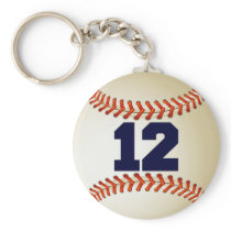 Number 12 Baseball Key Chains