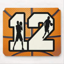 Number 12 Basketball and Players Mouse Pads