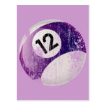 NUMBER 12 BILLIARDS BALL - ERODED STYLE POST CARD