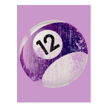NUMBER 12 BILLIARDS BALL - ERODED STYLE POST CARD