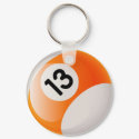 NUMBER 13 BILLIARDS BALL keychains