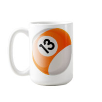 NUMBER 13 BILLIARDS BALL mugs by dgpaulart NUMBER 13 BILLIARDS BALL mugs