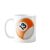 NUMBER 13 BILLIARDS BALL MUG
