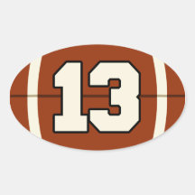 Number 13 Football Sticker