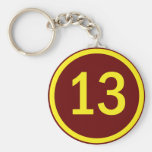 number 13 in a circle key chain