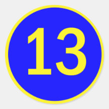 number 13 in a circle stickers