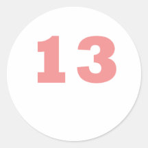 Number 13 round sticker