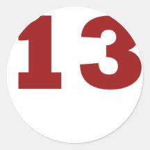 Number 13! round stickers