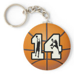 Number 14 Basketball and Players Keychain