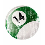 NUMBER 14 BILLIARDS BALL - ERODED STYLE T-SHIRTS