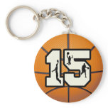 Number 15 Basketball and Players Key Chain