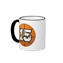Number 15 Basketball and Players Coffee Mug