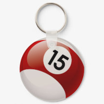 NUMBER 15 BILLARDS BALL keychains by dgpaulart NUMBER 15 BILLARDS BALL keychains