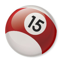 NUMBER 15 BILLARDS BALL FRIDGE MAGNET