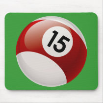 NUMBER 15 BILLARDS BALL mousepads by dgpaulart NUMBER 15 BILLARDS BALL mousepads