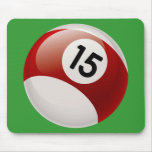 NUMBER 15 BILLARDS BALL MOUSE PAD