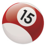 NUMBER 15 BILLARDS BALL STICKER