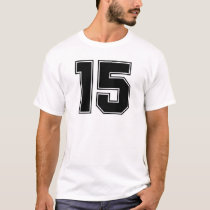 Number 15 frontside print t-shirts