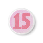 Number 15 in a pink bubble, magnets
