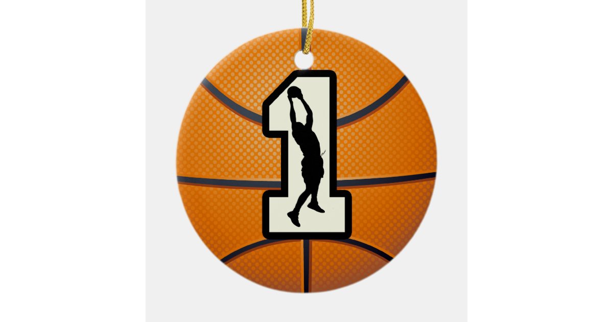 number-1-basketball-ceramic-ornament-zazzle