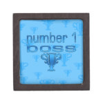 Number 1 Boss in Blue Premium Keepsake Box
