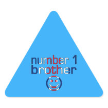 Number 1 Brother ( Brother's Birthday ) Triangle Sticker