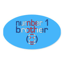 Number 1 Brother ( Brother's Birthday ) Oval Stickers