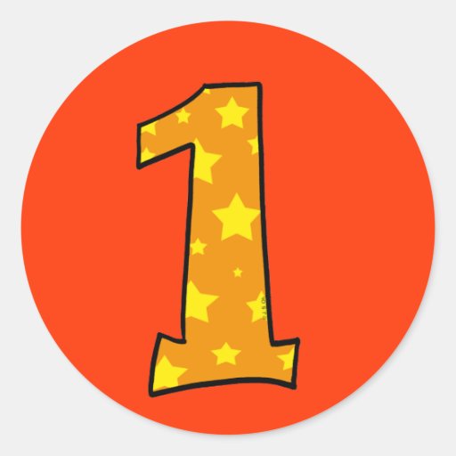 Number 1 classic round sticker | Zazzle