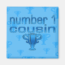 Number 1 Cousin in Blue Magnet