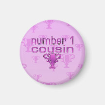 Number 1 Cousin in Pink Refrigerator Magnet