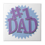 Number 1 Dad Father's Day Ceramic Tile tiles