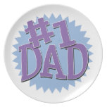 Number 1 Dad Father's Day Plate