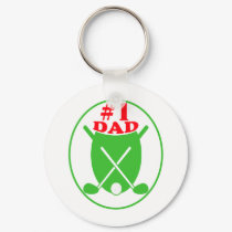 Number 1 Dad Golf Badge keychains