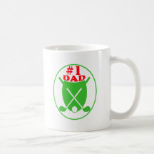 Number 1 Dad Golf Badge Mug