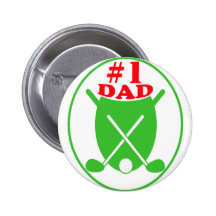 Number 1 Dad Golf Badge Pinback Buttons