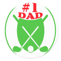 Number 1 Dad Golf Badge stickers