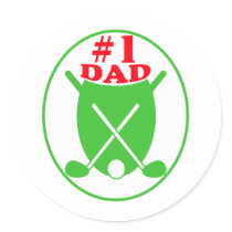 Number 1 Dad Golf Badge stickers