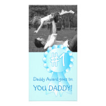 Number 1 Daddy Award (Blue) Personalized Photo Card