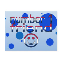 Number 1 Friend in American Flag Colors for Boys Post Card