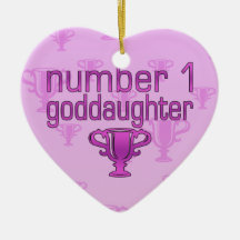Number 1 Goddaughter Christmas Tree Ornament