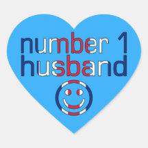 Number 1 Husband ( Husband's Birthday ) Heart Stickers