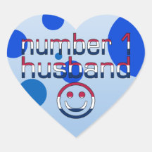 Number 1 Husband in American Flag Colors Sticker